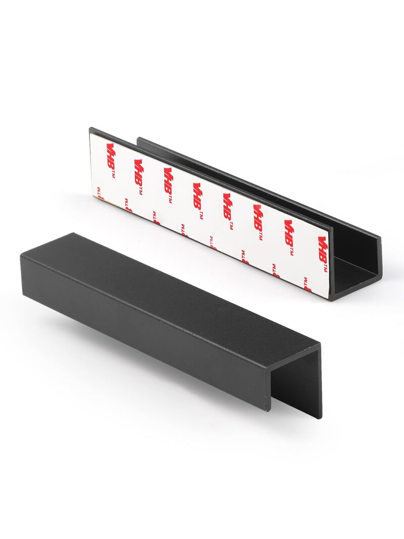 JIASENBAO 5 Pack Adhesive Cabinet Handles Black 4-1/3"" Length(Cover 3.78"" Hole Center) Finger Pulls Stick on Cabinet Pulls Dec