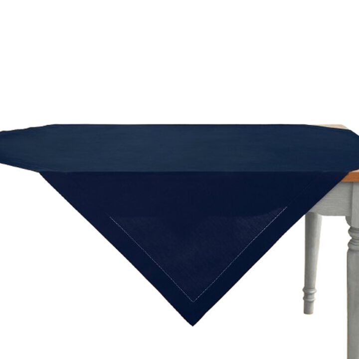 Solino Home Cotton Linen Table Throw - Cotton Linen Hemstitch