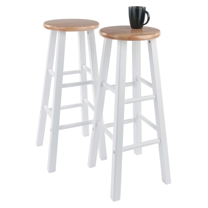 Element Bar Stools, 2-Pc Set, Natural & White