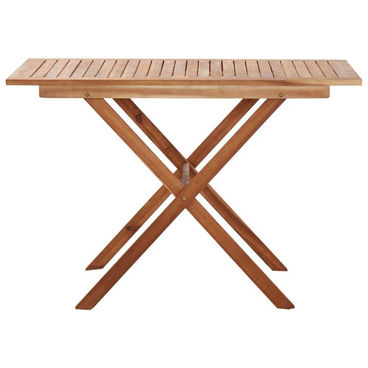 Outdoor Table Brown Solid Acacia Wood 43.3 x 26.4 x 29.1 in