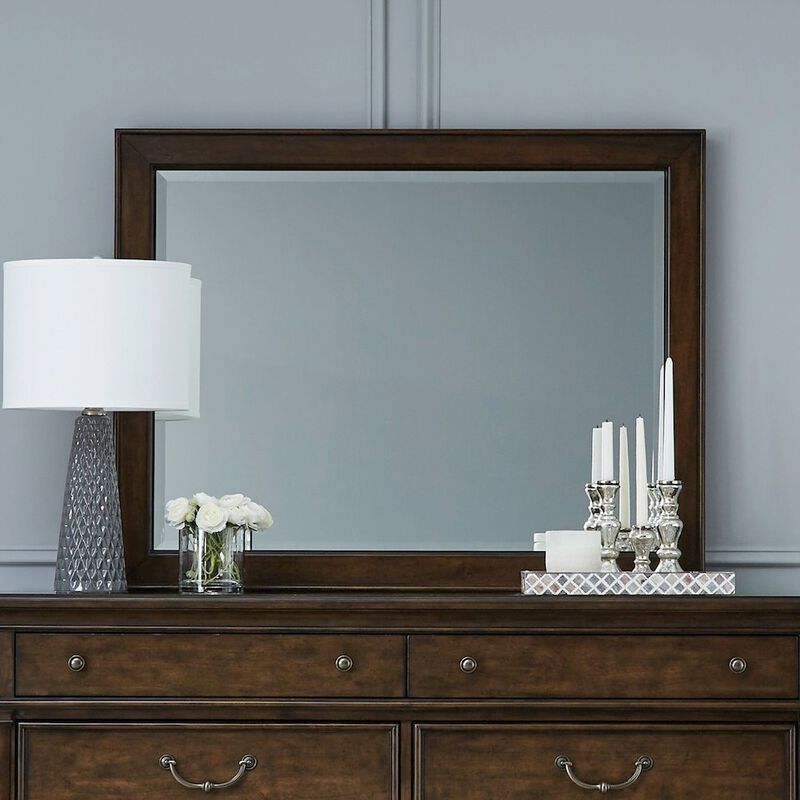 Liberty Furniture Arden Road Landscape Mirror Dresser Mounted  - Satin Cherry image number 1