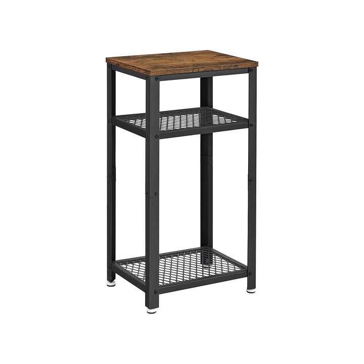 Side Table with 2-Tier Mesh Shelves – End Telephone Table Design