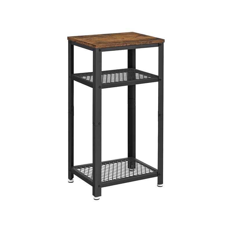 Side Table with 2-Tier Mesh Shelves – End Telephone Table Design