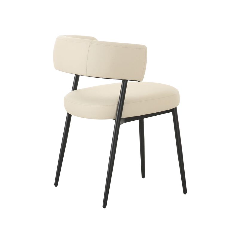 Maxine Cream Vegan Leather Dining Chair image number 5