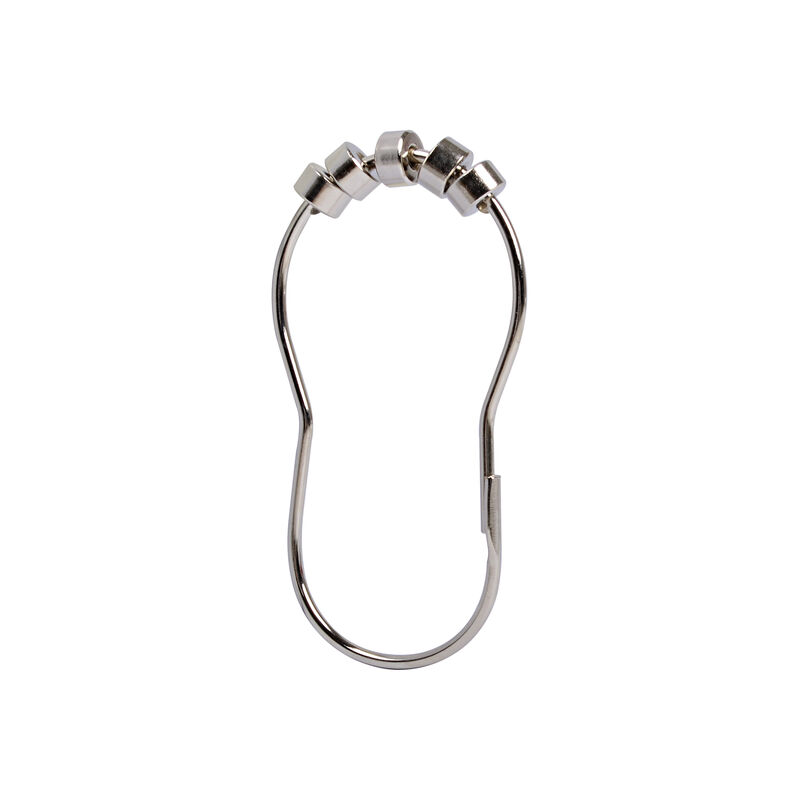 Metal Shower Curtain Hooks, Set of 12 image number 0