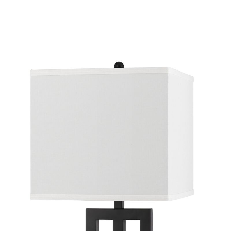 Haney Table Lamp, 1 Outlet, USB Port, Bronze Slim Keyhole Base 30 Inch - Benzara