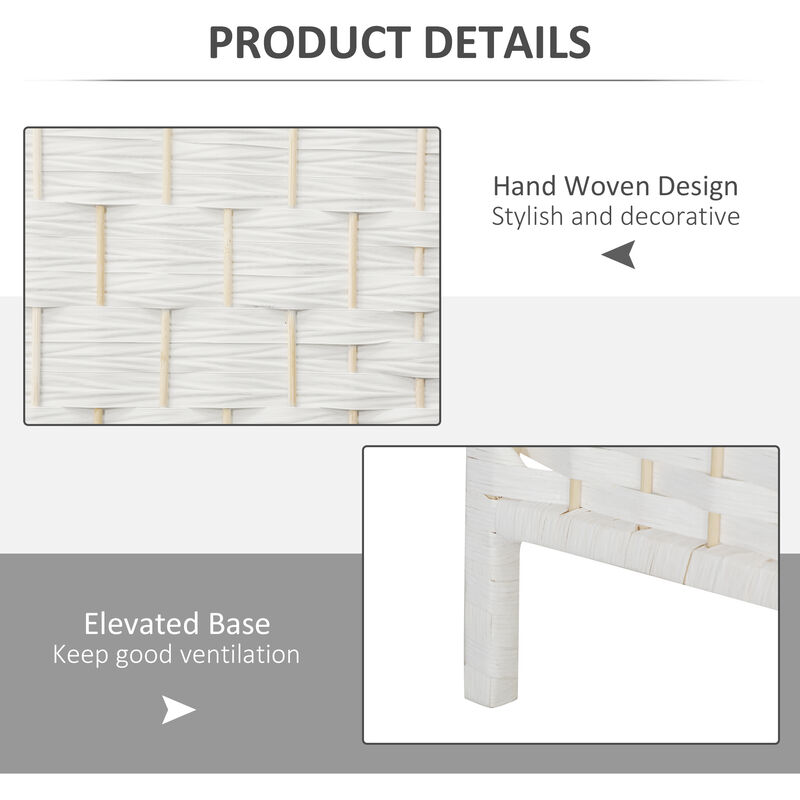Hivvago 6FT Tall 4-Panel Woven Folding Room Divider image number 5