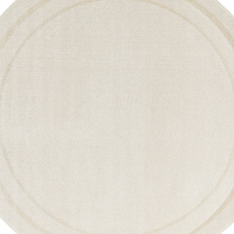 HomeRoots 4' Ivory And Gold Round Indoor Outdoor Area Rug image number 2