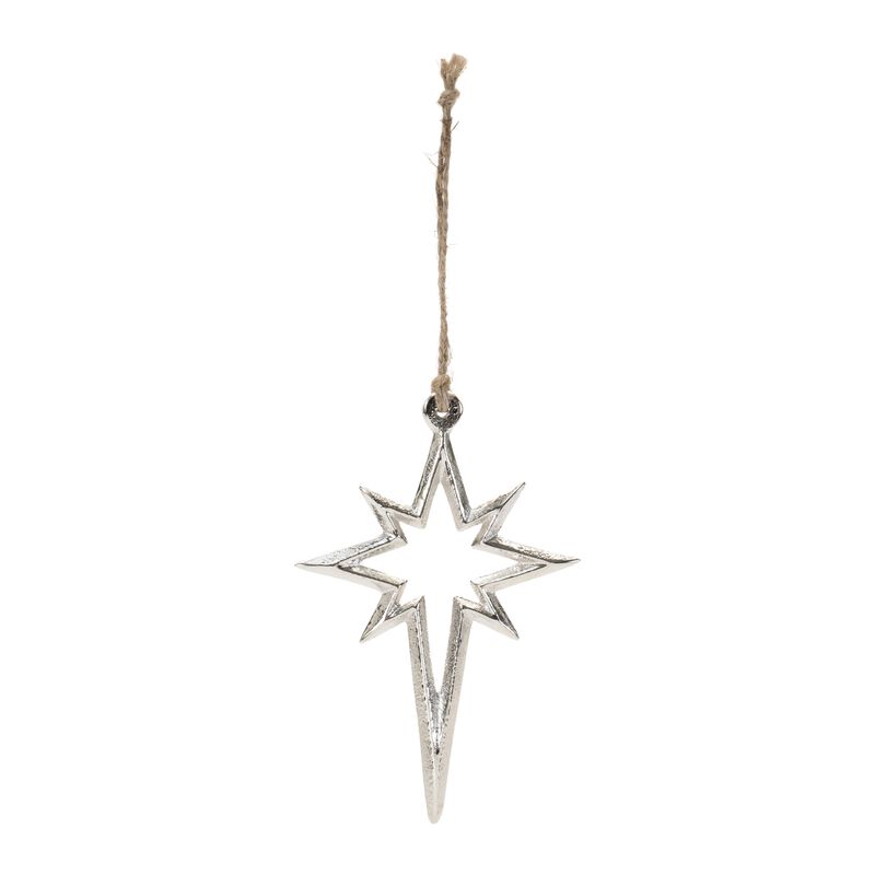 Rustic Metal Star Hanging Ornaments &ndash; Set of 12 Holiday Decorations for Tree, Gift Wrap, or Seasonal Displays