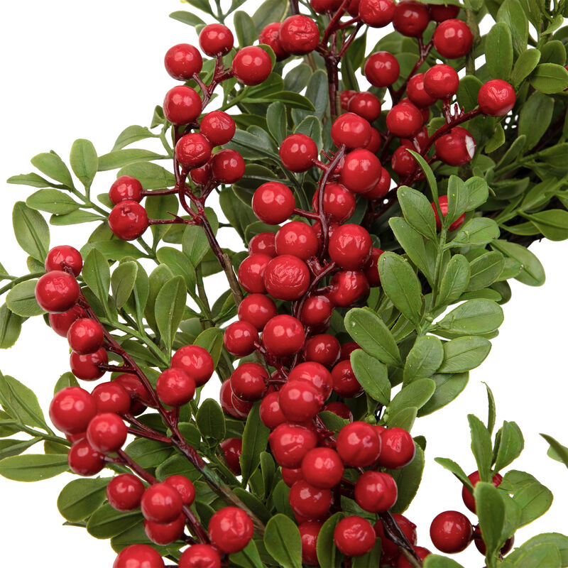 Lush Berry and Leaf Artificial Christmas Wreath  18-Inch  Unlit image number 4