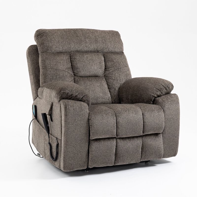 Electric Lift Recliner Chair with Heating and Massage, Power Lift Sofa Chair with 2 Cup Holders, Storage Pocket, 2 remote controls image number 0
