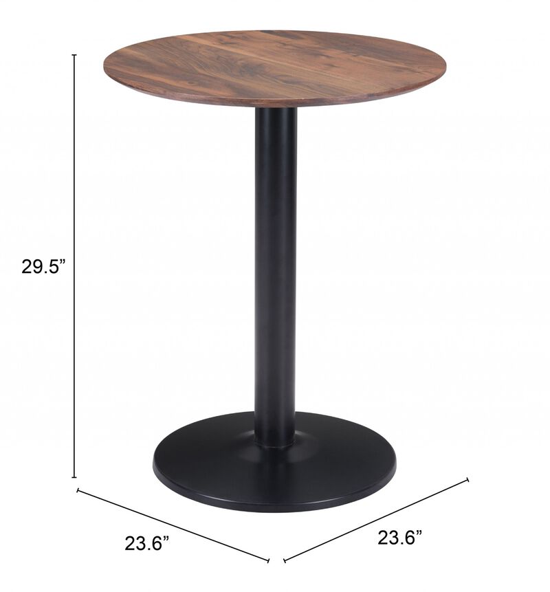 Hivvago 24 Inch  Black And Brown Round End Table