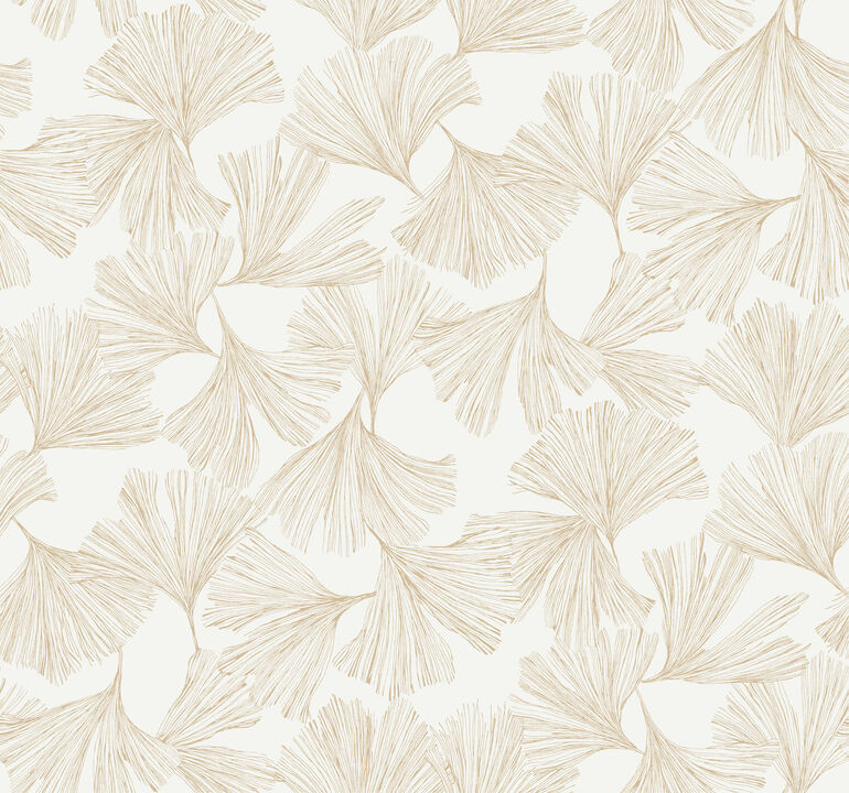 Gingko Toss Gold Wallpaper