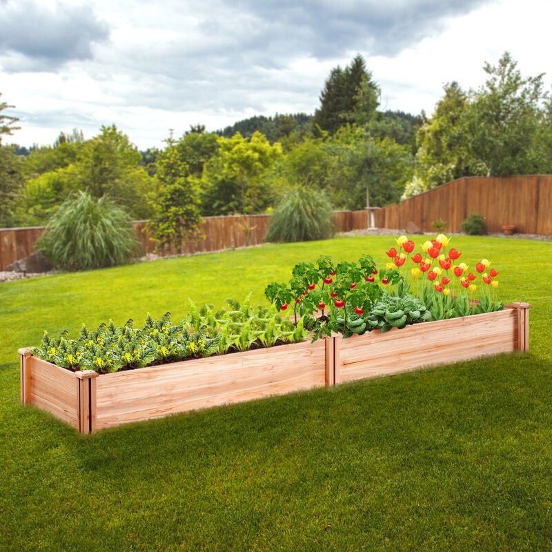 Wooden Raised Garden Bed for Vegetables, Herbs, and Flowers in Backyard or Patio