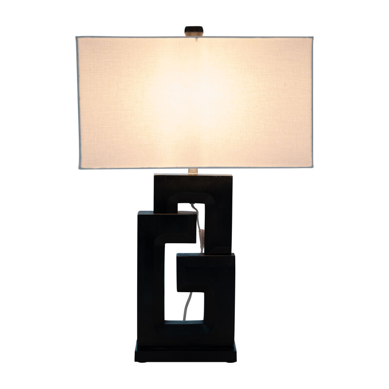 Wood 27"H Geometric Lamp image number 3