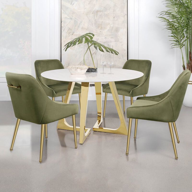 Coaster Mayette Upholstered Dining Side Chair Olive (Set of 2)