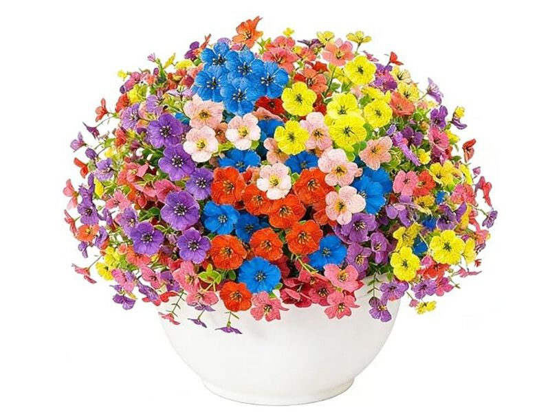 12 Bundle Artificial Flowers UV Resistant Outdoor Home Decor image number 0