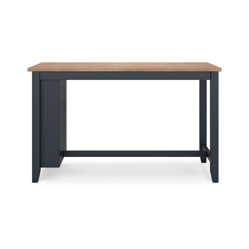 Gasy Counter Height Dining Table, 60 Inch, Dark Blue Brown Mango Wood