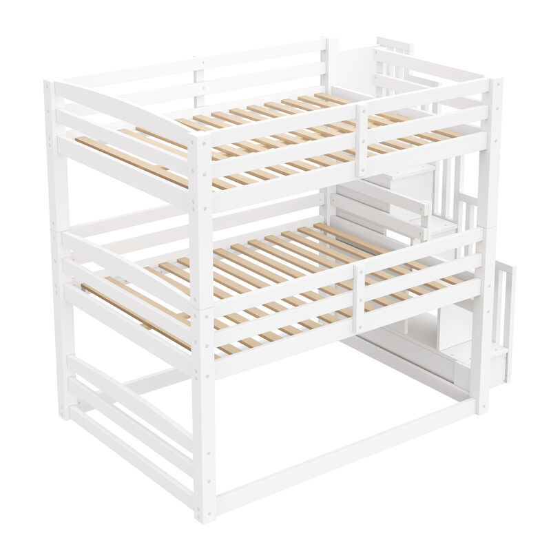 Merax Triple Bunk Bed with Storage Staircase image number 5
