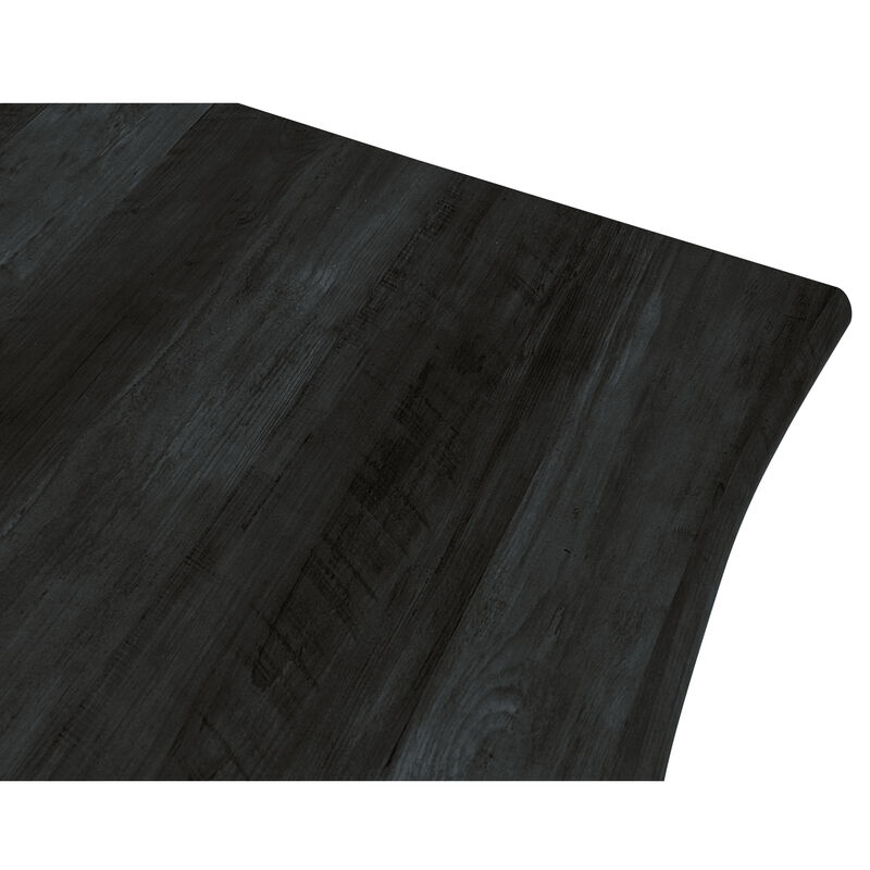 LeisureMod Ravenna Modern Rectangular Wood 63" Dining Table With Metal Legs