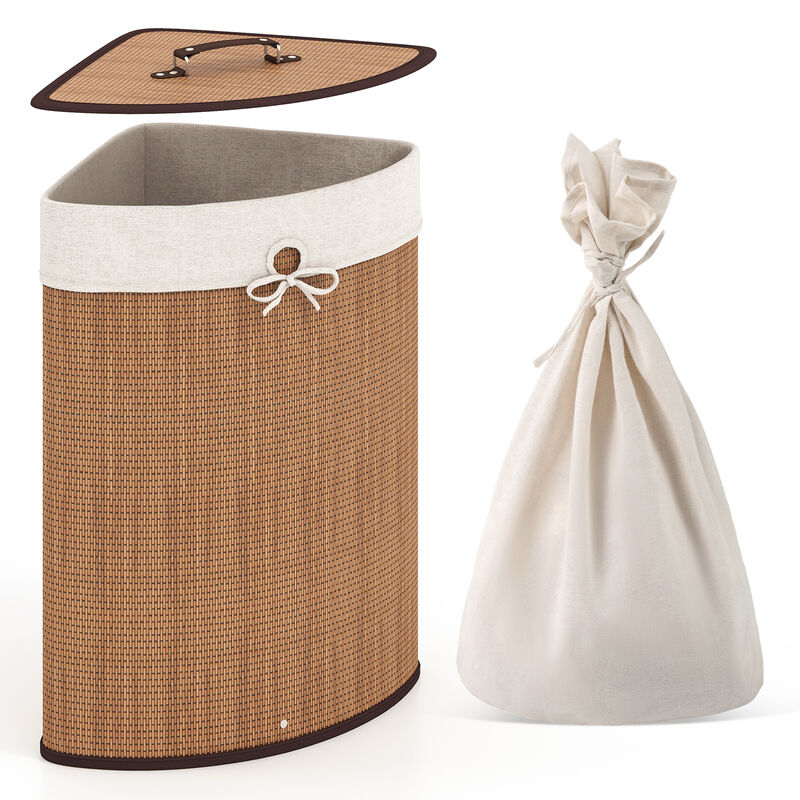 Corner Wicker Hamper Laundry Basket