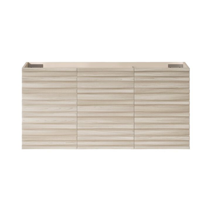 Cascade 48" Wall-Mounted Bathroom Vanity Cabinet without Top in White Oak