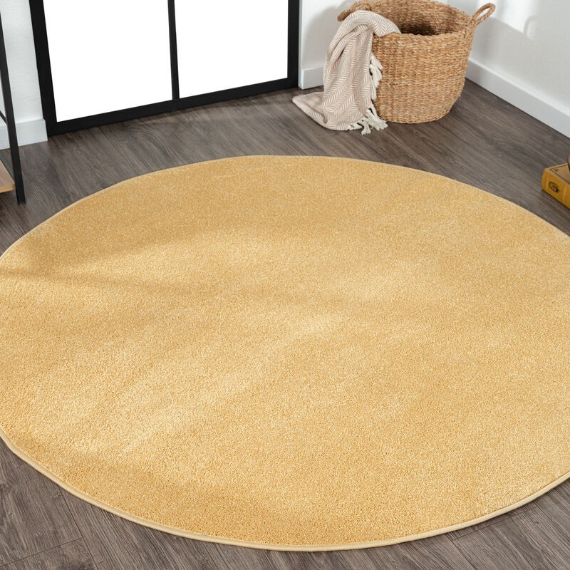 Haze Solid Low Pile Round Area Rug