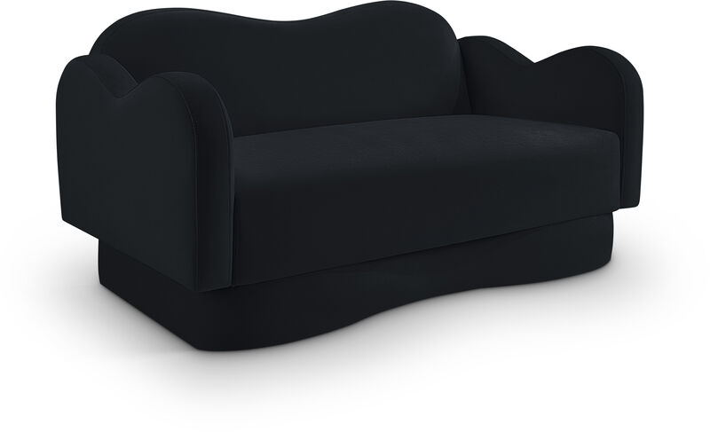 Meridian Furniture Bloom Black Velvet Loveseat