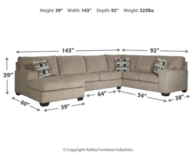 Ballinasloe 3-Piece Sectional with Left Arm Facing Chaise