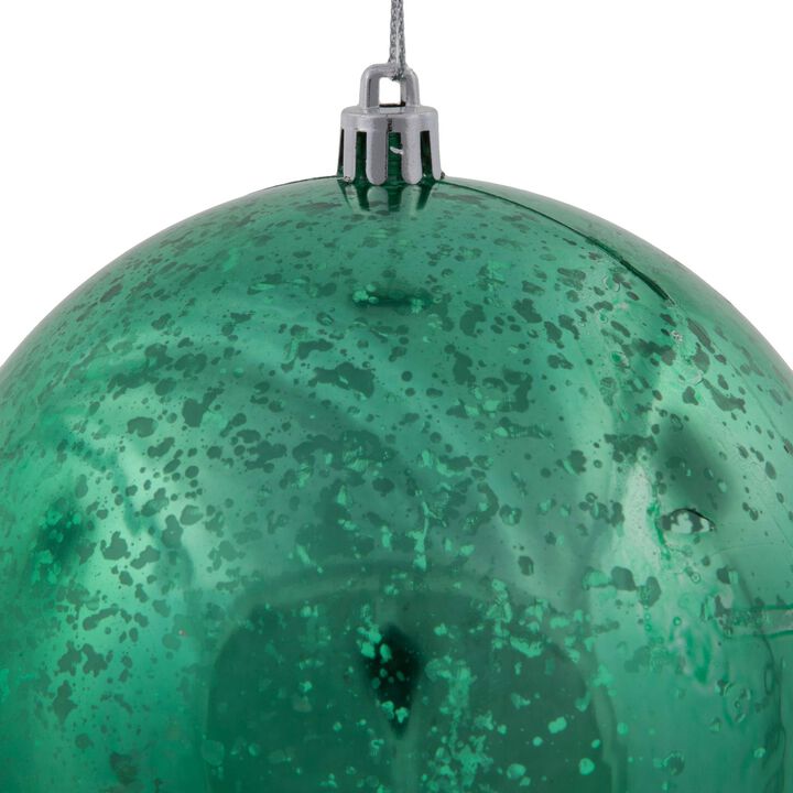 Vickerman 4.75" Christmas Ornament Ball, Sea Foam Shiny Mercury Finish, Shatterproof Plastic, Holiday Christmas Tree Decoration, 4 Pack
