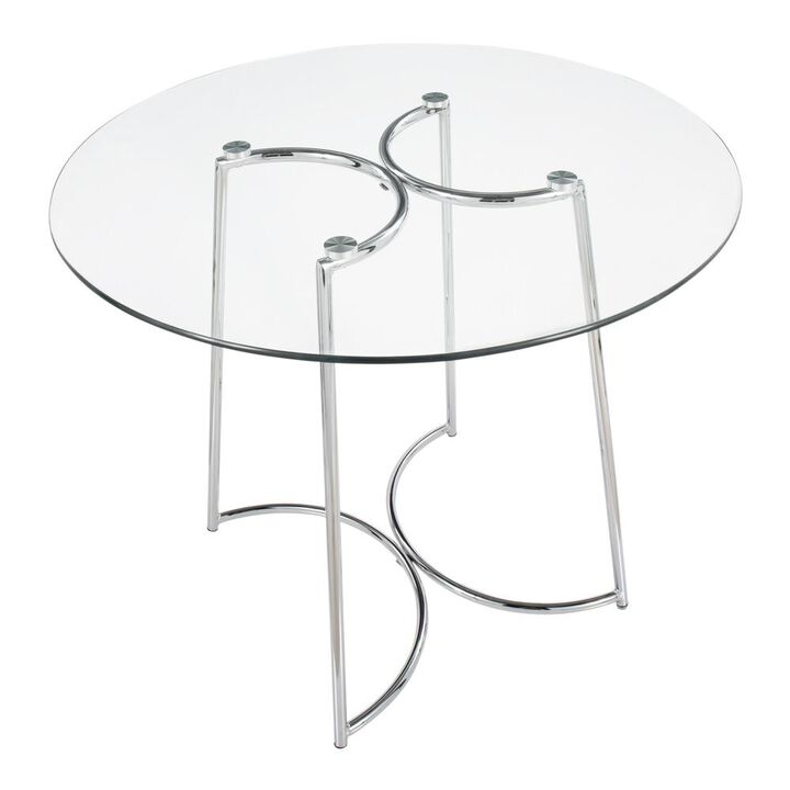 LumiSource Chrome, Clear Glass Cece Dinette Table