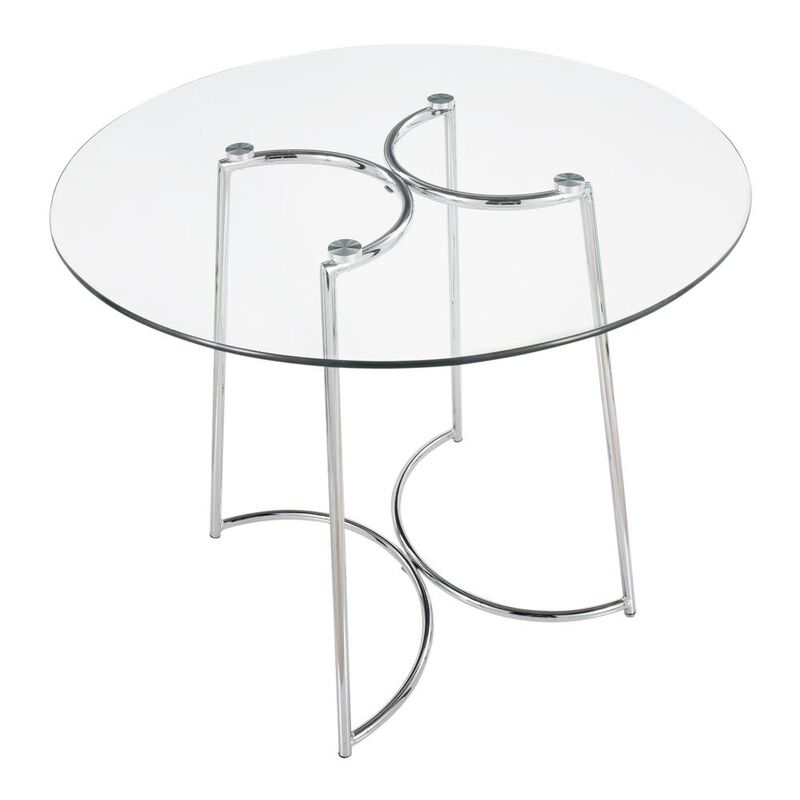 LumiSource Chrome, Clear Glass Cece Dinette Table