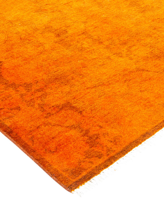Fine Vibrance, One-of-a-Kind Hand-Knotted Area Rug  - Orange, 2' 7" x 9' 9"