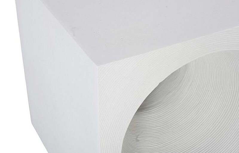Void White Stone Side Table