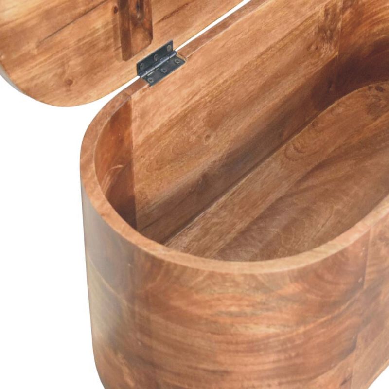 Artisan Furniture Solid Wood Curva Storage Trunk,Oak with Storage image number 7