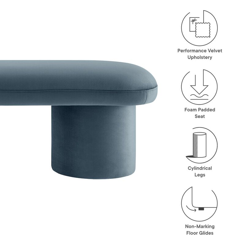 Modway Orla Performance Velvet Upholstered Bench in Taupe image number 3