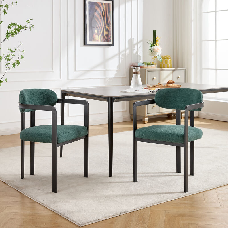GOODSILO Mid-Century Upholstered Dining Chairs Set of 2, Ergonomic Seating for Kitchen Dining Space with Durable Build image number 3