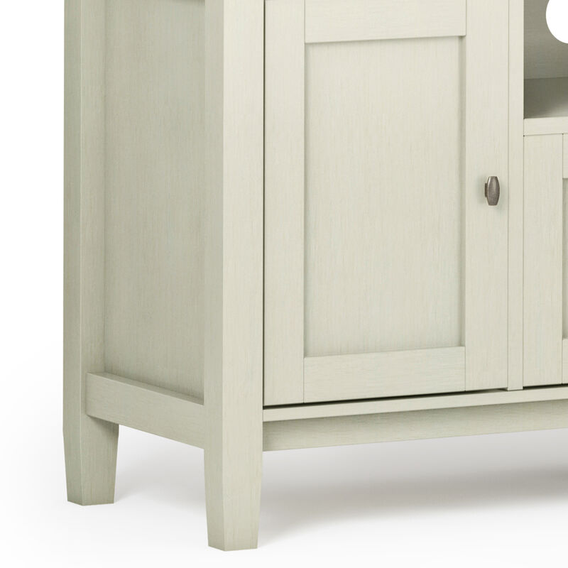 Warm Shaker SOLID WOOD 72 inch Wide Rustic TV Media Stand in Antique White For TVs up to 80 inches