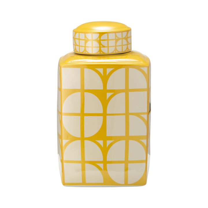 16"H Square Jar W/ Lid