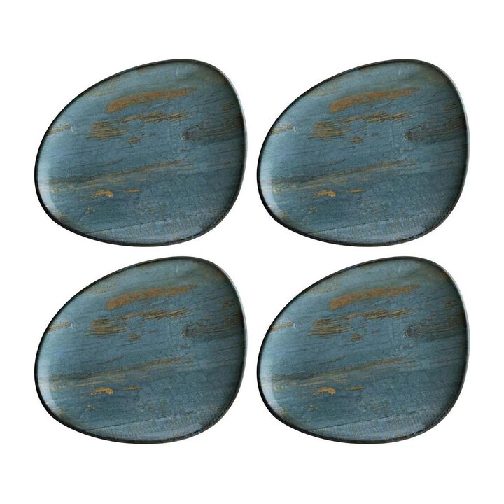 Madera 7.5" x 6" Organic Decorated Porcelain Plate (Set of 4)