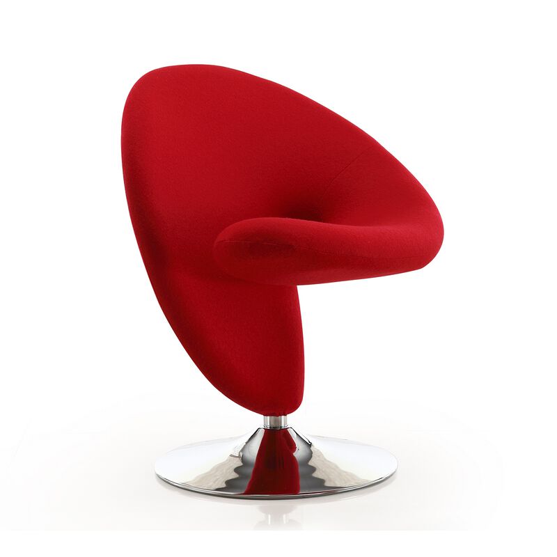 Curl Red Swivel Accent Chairs (Set of 2)