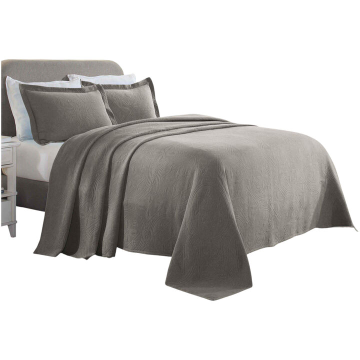 Lightweight Cotton Bedspread Set 3-Piece, Celtic Circle Patterned Matelasse