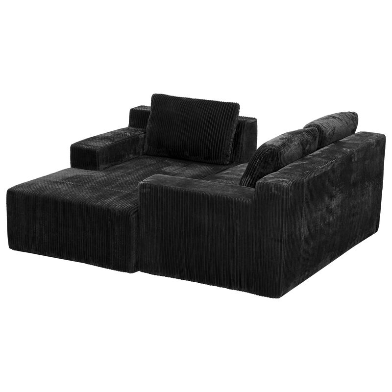 Losmek Modern L‑Shaped Corduroy Sectional Sofa image number 7