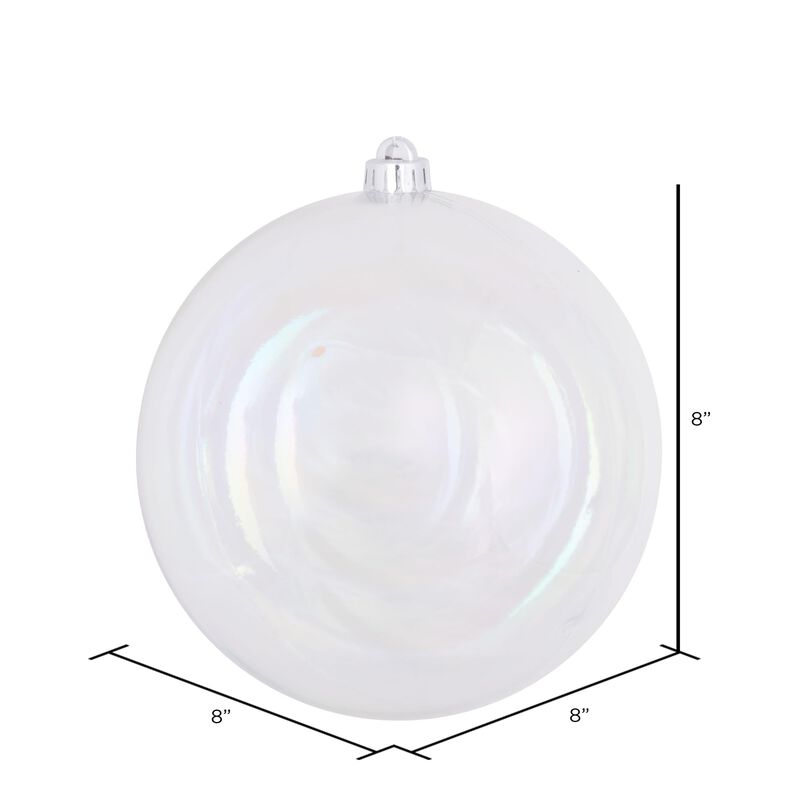 Vickerman 8" Clear Iridescent Ball Ornament. image number 1