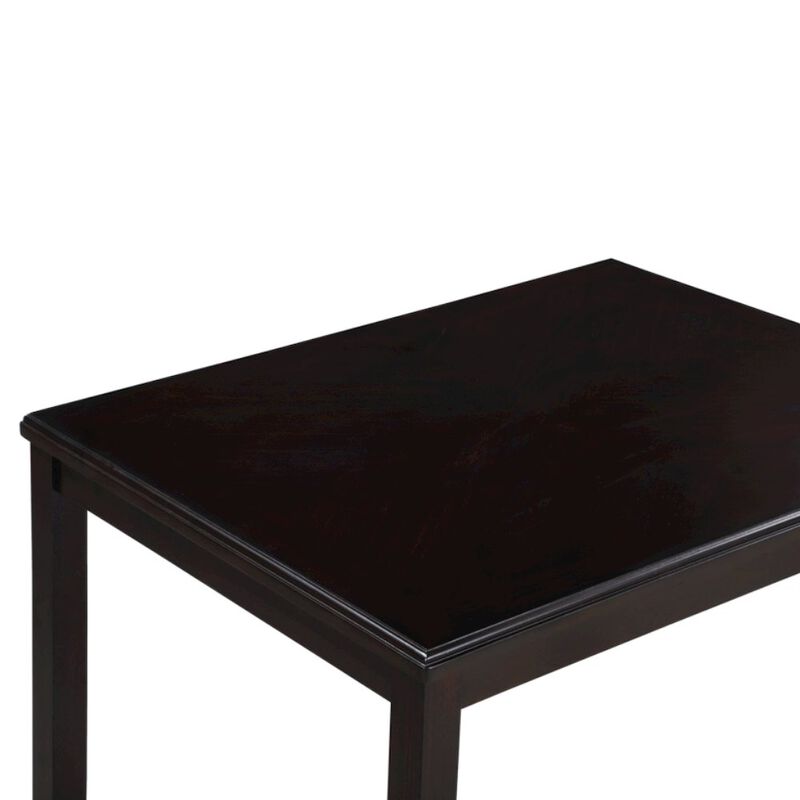 5-Piece Rectangular Dining Set 48" Table 4 Chairs Ebony Brown image number 4