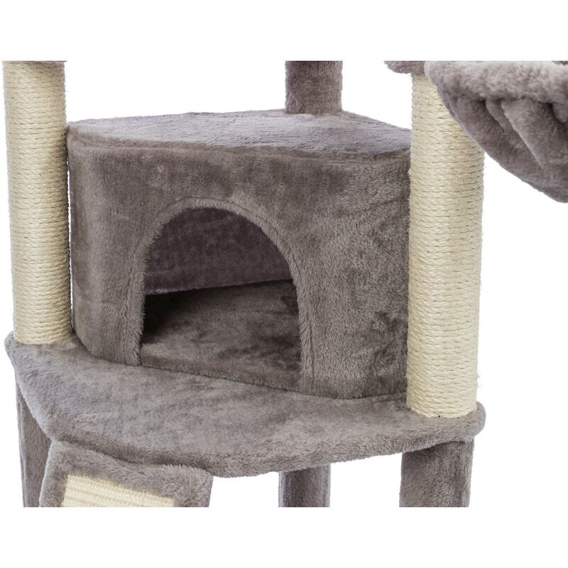 TRIXIE Adriana Plush & Sisal 3-Level 41.7" Cat Tree with Scratching Posts & Condo, Gray image number 6