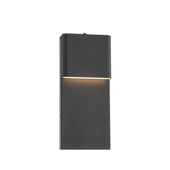 1-Light H13 in Modern Simple Square 10W Integrated LED Outdoor Wall Sconce with Dusk to Dawn Sensor in Matte Black for Porch Patio