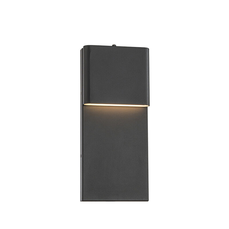 1-Light H13 in Modern Simple Square 10W Integrated LED Outdoor Wall Sconce with Dusk to Dawn Sensor in Matte Black for Porch Patio image number 0