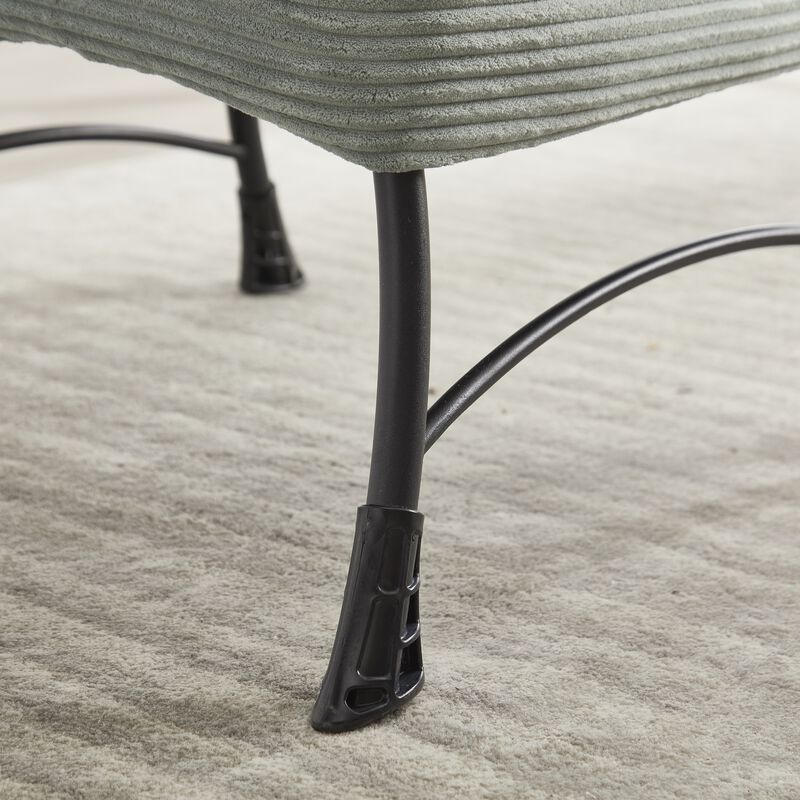 Mondawe Lazy Sofa with Ottoman, Leisure Upholstered Lounge Accent Chair with Armrests & Side Pocket