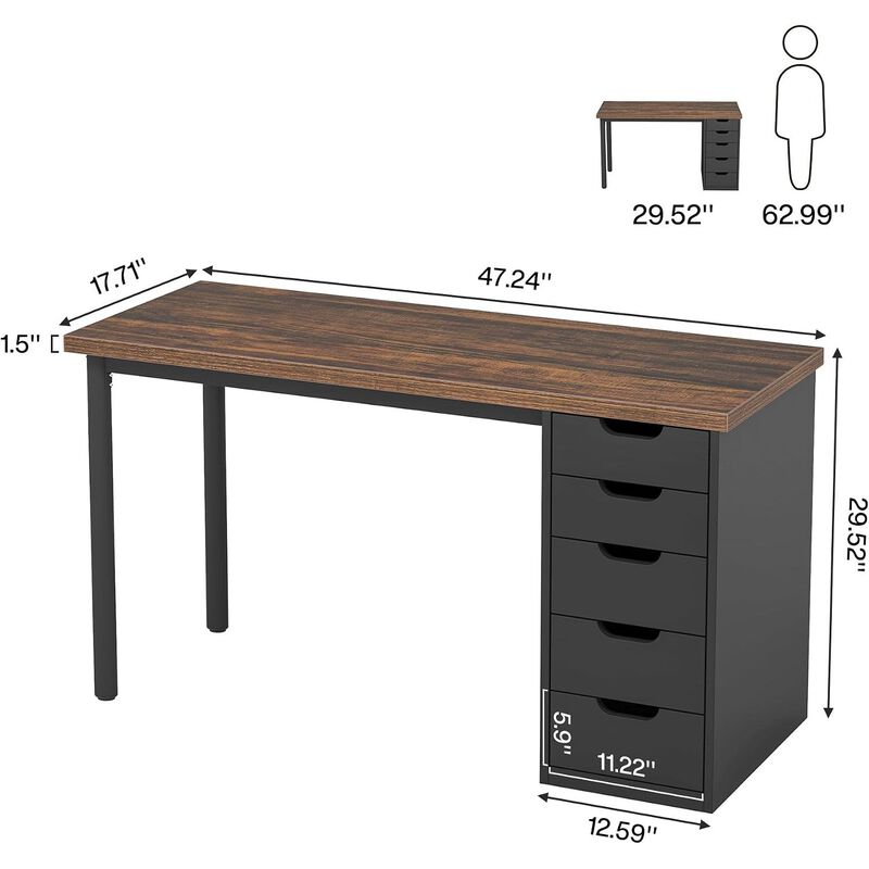 53" Reversible L Shaped Desk image number 5